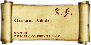 Klemens Jakab névjegykártya
